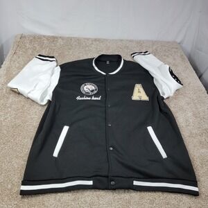 SHEIN Varsity Jacket‎ Letterman Style Fashion Trend Black White 6XL